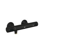 GROHE Precision Flow - Wall Mounted Thermostatic Shower Mixer (Safety Button at 38°C, Temperature Limiter at 43°C, Eco Technology to Reduce Water and Energy Consumption), Matt Black, 348402430