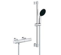 Grohe Precision Get Chrome Effect Wall-Mounted Thermostatic Column Shower Kit & 1.75M Hose Length