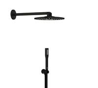 GROHE Precision SmartControl - Concealed Shower System with 3 Valves Thermostat (SmartActive 31 cm Head Shower 2 Sprays, Stick Hand Shower 1 Spray, Hose 1.5 m, Circular Trim), Matt Black, 348742430