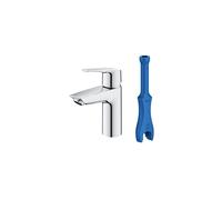 GROHE QUICKFIX Start - Deck Mounted Wash Basin Mixer Tap with Push-Open Pop-Up Waste Set (Size 165 mm, 28 mm Ceramic Cartridge, Water-Saving