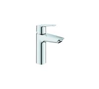GROHE QUICKFIX Start - Smooth Body Metal Lever Basin Mixer Tap with Push-Open Pop-Up Waste Set (28mm Ceramic Cartridge, Water & Energy Saving, Quick