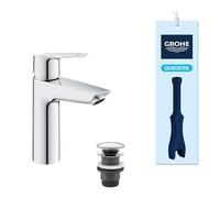 GROHE QUICKFIX Start | Bathroom basin mixer tap with click-clack push waste | Easy to install and includes 3-in-1 installation tool | Medium