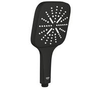 GROHE Rainshower 130 SmartActive Cube Hand Shower (3 Spray Patterns: Rain, Jet & ActiveMassage, Showering Spray Selection Via Push of a Ring, Universal Mounting System), Matt Black, 265822430