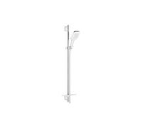 GROHE Rainshower 130 Smartactive Cube Shower Rail Set 3-Spray 130mm Hand Shower with 900mm Rail, 1750mm Silverflex Hose Chrome Finish and White Spray Plate Made in Germany 26586LS0