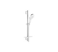 GROHE Rainshower 130 Smartactive Shower Rail Set Water-Saving 3-Spray 130mm Hand Shower with 600mm Rail, 1750mm Silverflex Hose Chrome Finish and White Spray Plate Made in Germany 26577LS0