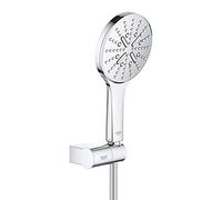 GROHE Rainshower 130 Smartactive Shower Set Water-Saving 3-Spray 130mm Hand Shower with 1500mm Silverflex Hose and Adjustable Wall Holder Chrome Finish Made in Germany 26580000