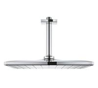 GROHE Rainshower 310 Mono Cube Head Shower Set, 310mm Ceiling-Mounted, Water-Saving Shower Head with 142mm Shower Arm, Chrome Finish, Square Shape 26566000