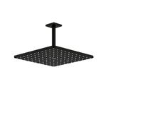 GROHE Rainshower 310 Mono Cube Head Shower Set (Ceiling Mounted, Water Saving Showerhead 310mm with 142mm Shower Arm, PureRain Spray Pattern), Square Shape, Phantom Black, 26566KF0