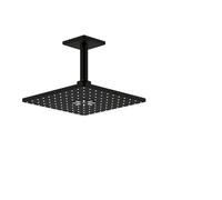 GROHE Rainshower 310 SmartActive Cube Head Shower Set with 2 Spray Options (Ceiling Mounted Showerhead 310mm with 142mm Shower Arm, Requires Rough-in), Square Shape, Phantom Black, 26481KF0