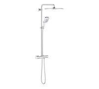 GROHE Rainshower 310 Smartactive Cube Shower System with Thermostat. Chrome Finish, Wall-Mounted, Water-Saving. Made in Germany. 26652000