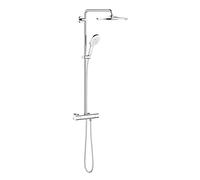 GROHE Rainshower 310 Smartactive Shower System with Thermostat. Chrome Finish and White Hand Shower Spray Plate, Wall-Mounted. Made in Germany. 26647LS0
