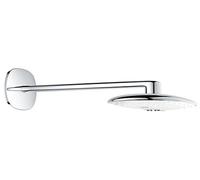 GROHE Rainshower 360 Duo Head Shower Setchrome, Made in Germany: 360mm Head Shower (White Spray Plate) with GROHE Triomassage Spray and 450mm Shower Arm 26254LS0