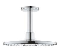 GROHE Rainshower Smartactive 310 Head Shower Set with 310mm Ceiling-Mounted 2-Spray Shower Head and 142mm Shower Arm, Round Shape, Chrome Made In Germany 26477000