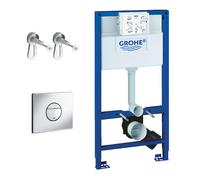 Grohe Rapid SL 3-in-1 Toilet Frame with Cistern & Flush Plate - Blue/White 118599