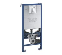 GROHE Rapid SLX 3-in-1 Set, Installation System 1.13m for Wall-Hung Toilet (Skate Cosmopolitan S Flush Plate, Universal Cistern, Flush Plate, Flow Manager, Wall Brackets and Electric Socket) 39603000