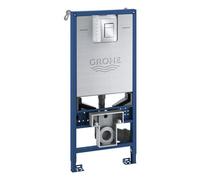 GROHE Rapid SLX 3-in-1 Set, Installation System 1.13m for Wall-Hung Toilet (Skate Cosmopolitan S Flush Plate, Universal Cistern, Flush Plate, Flow Manager, Wall Brackets and Electric Socket) 39603000
