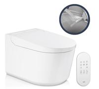 GROHE Sensia - Wall Hung Shower Toilet Rimless WC (2 Self-Cleaning Spray Arms, Remote Control, Water Connection Set, Mounting Aid, Sound Insulation and Triple Vortex Flushing), 36507SH0