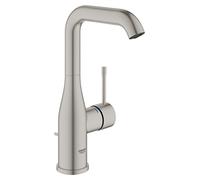 GROHE Essence - Single Lever Basin Mixer L-Size with Swivel Spout and Flow Limiter with pop-up waste set supersteel
