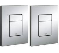GROHE Skate Cosmopolitan Flush Plate for Concealed Gd2 Cisterns, Water-Saving, Dual Flush with Start-and-Stop Activation, Easy to Install, Chrome, 38732000 (Pack of 2)