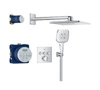 Concealed Shower Grohe Grohtherm SmartControl Thermostatic 3 valves, Square ⌀310 mm Chrome 34864000