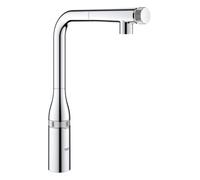 GROHE Essence Smartcontrol Sink Mixer, Pull-Out Spray, High L-Shaped Spout, 140° Swivel Range, Water-Saving, Chrome 31615000