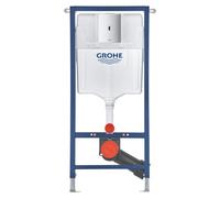 GROHE 3-in-1 Set for WC - Solido Installation System for Wall-Hung Toilet (Frame 1.13m, Tectron BAU E Infra-Red Flush Plate in Chrome, Battery Powered, Flushing Cistern 6l-9l, Wall Brackets), 39883000