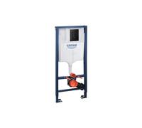 GROHE Solido 3-in-1 Set for Wall-Hung Toilet with Matt Black Flush Plate (Steel Frame 1.13 m, 400 kg Load Capacity, Flushing Cistern GD 2 6-9L, Whisper Technology, Wall Brackets with Fixing), 38811KF0