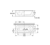 Grohe Standard Bath Essence Keramik Easy Clean 1800x800mm