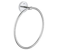 GROHE Start Cosmopolitan QuickFix Towel Ring (Metal, Concealed Fastening, Including Screws and Dowels, Extra Easy to Fit with GROHE QuickGlue), Size 222 mm, Chrome, 41167000