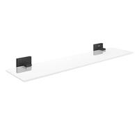 GROHE Start Cube QuickFix Glass Shelf with Matt Black Holders (Glass and Metal, Wall Mounted, Concealed Fastening, Including Screws and Dowels), Size 530 mm, Extra Easy to Fit QuickGlue, 411092430