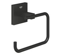 Grohe Start Cube QuickFix Toilet Roll Holder Without Cover (Metal, Wall Mounted, Concealed Fastening, with Screws and Dowels), Size 138mm, Extra Easy to Fit QuickGlue, Matt Black, 409782430