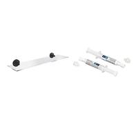 GROHE Start Cube QuickFix Towel Rail & A2 QuickGlue - Bathroom Wall Mounted Towel Holder (Metal, Concealed Fastening, Including Screws and Dowels), Size 600mm, Matt Black, 410892430