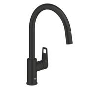 Grohe Start Cumbria Matt Black Kitchen Side Lever Pull Out Tap