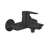 GROHE Start Edge - Exposed Bath Shower Mixer Tap with Automatic Diverter (Wall-Mounted, 35 mm Ceramic Cartridge, Integrated Non-Return Valve, Bath Filler Spout with Mousseur), Matt Black, 241982431