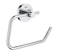 Grohe Start Polished Chrome Effect Wall-Mounted Toilet Roll Holder (H)119mm (W)118mm