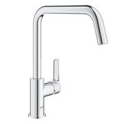 GROHE Start QuickFix - Kitchen Tap for Installation in Front of a Window (High Spout 311 mm, Swivel Range, 28 mm Ceramic Cartridge, Tails 3/8 Inch, Easy to Fit with GROHE QuickMount), Chrome, 30630000
