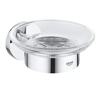 GROHE Start QuickFix Soap Dish with Holder (Metal and Glass, Concealed Fastening