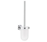 GROHE Start QuickFix Toilet Brush Set (Metal and Glass, Wall Mounted Concealed Fastening, Including Screws and Dowels, Extra Easy to Fit with GROHE QuickGlue), Size 398 mm, Chrome, 41185000