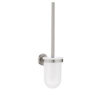 GROHE Start QuickFix Toilet Brush Set (Metal and Glass, Wall Mounted Concealed Fastening, Including Screws and Dowels, Easy to Fit with GROHE