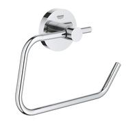 GROHE Start QuickFix Toilet Roll Holder without Cover (Metal, Concealed Fastening, Including Screws and Dowels, Extra Easy to Fit with GROHE