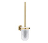 GROHE Start Toilet Brush Set, Brushed Gold, 41185GN0 | Metal and Glass, Size 398 mm, Wall Mounted Concealed Fastening, Including Screws and Dowels, Easy to Fit with GROHE QuickGlue