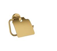 GROHE Start Toilet Roll Holder with Cover (Metal, Concealed Fastening, Including Screws and Dowels), Size 167 x 119 mm, Gold Brushed Cool Sunrise, 41179GN0