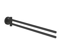 GROHE Start Towel Bar (Metal, Pivotable 2 Arms, Concealed Fastening, Including Screws and Dowels, Easy to Fit), Size 439 mm, Matt Black, 411832430