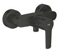 GROHE Start - Wall Mounted 1 Lever Shower Mixer Tap (Metal Lever, 35 mm Ceramic Cartridge, Adjustable Flow Rate Limiter, Integrated Non-Return Valve, Protected Against Backflow), Matt Black, 322792432