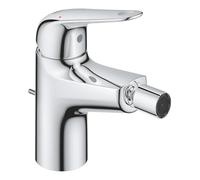 GROHE Swift QuickFix - 1 Lever Bidet Mixer with Pop-Up Waste Set (Water-Saving, 28mm Ceramic Cartridge, with Ball Joint, Tails 3/8 Inch, Easy to Fit with GROHE QuickTool), Size 146mm, Chrome, 24332001