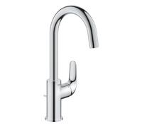 GROHE Swift QuickFix - Basin Mixer with Pop-Up Waste Set (L-size 331 mm, Swivel Spout, 28mm Ceramic Cartridge Energy & Water Saving, Tails 3/8 Inch, Easy to fit with GROHE QuickTool), Chrome, 24330001
