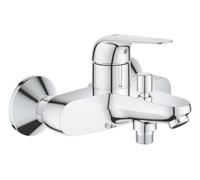GROHE Swift QuickFix - Single-Lever Bath/Shower Mixer Filler (Wall-Mounted, Metal Lever, 35mm Ceramic Cartridge, Automatic Diverter: Bath/Shower, Easy to Fit with GROHE QuickSpanner), Chrome, 24335001