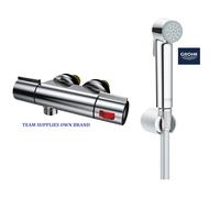 Grohe Thermostatic Douche Shower Hand Spray Hose Bracket Bidet Shattaf Kit Set