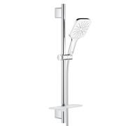 GROHE Vitalio 130 SmartActive Cube - Shower Rail Set (Water Saving 3-Spray 13 cm Hand Shower, Shower Rail 60 cm with Metal Wall Holders, Shower Hose 1.75 m), High Pressure Min. 1 bar, Chrome, 26596000
