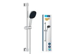 GROHE Vitalio Comfort 110 QuickFix - Shower Set (Square 11cm Hand Shower 2 Sprays: Rain and Jet, Hose 1.75m, Rail 60cm, Extra Water Saving), Easy to Fit with GROHE QuickGlue, Chrome, 2639810E